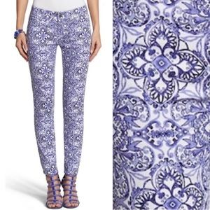 White House Black Market Blue Paisley Jeans